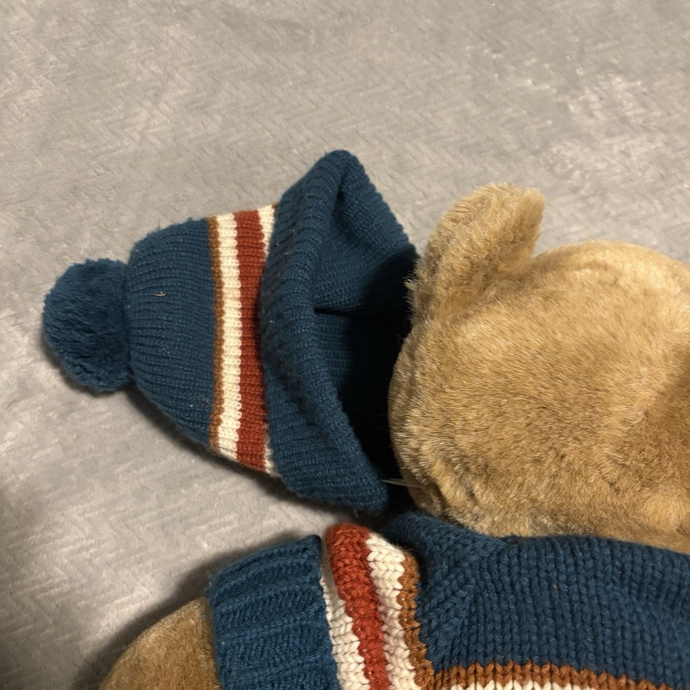 Vintage 1984 CHOSUN INTERNATIONAL Teddy Bear Plush with Blue Sweater and Hat - Picture 7 of 16